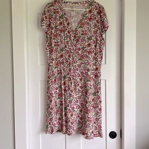 Floral button front loft dress, size 14